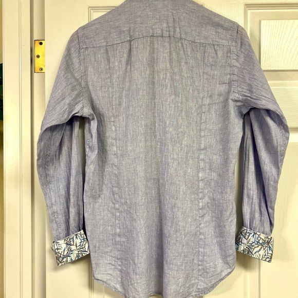 DARIO BELTRAN blue Contrast Casual button down shirt men’s size Small cotton - Picture 7 of 12